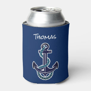 Anker & Seile Blue Nautical Can Coolers Dosenkühler