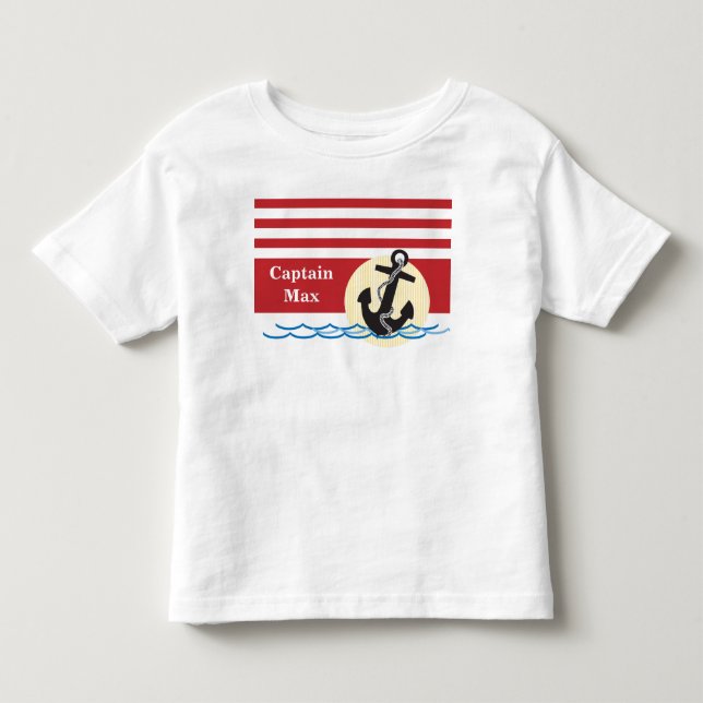 Anker, Sun und Wasser personalisiert Kleinkind T-shirt (Vorderseite)