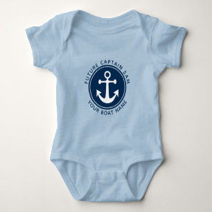 Anker-Tau des Jungen in Marineblau mit Kapitäns- u Baby Strampler