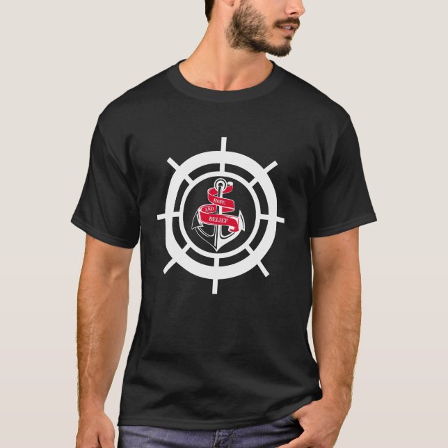 Anker und Lenkrad T-Shirt (Vorderseite)