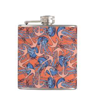 Anker und Quallen Flachmann