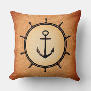 Anker und Rad Elegantes Nautisches Design Kissen