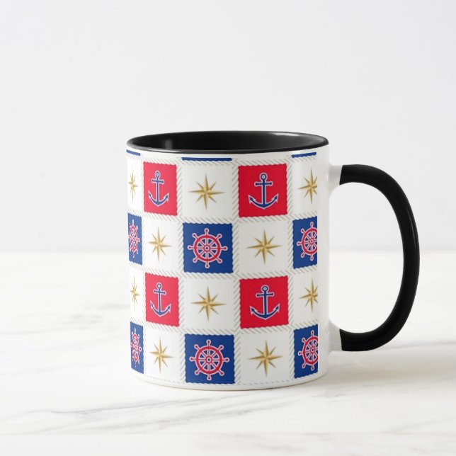 Anker und Räder für die nautische Tasse (Rechts)