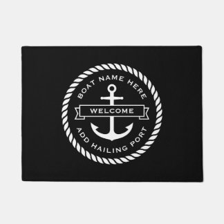 Anker und Seil Boot Name Heimathafen Willkommen Fußmatte