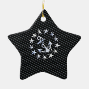 Anker und Sterne der Marine Keramikornament