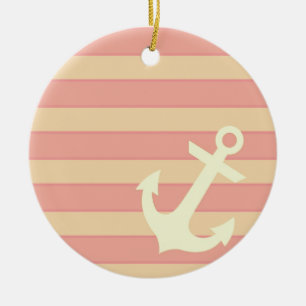Anker und Streifen Keramik Ornament