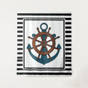 Anker und Streifen Wandteppich