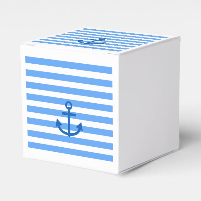 Anker und weiße blaue Streifen Geschenkschachtel (Vorderseite)
