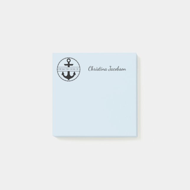 Anker - vom Schreibtisch des individuellen Namens Post-it Klebezettel (Vorderseite)