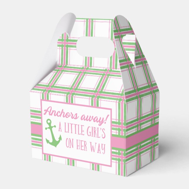 Anker weg Girl Nautical Baby Dusche Geschenkschachtel (Vorderseite)