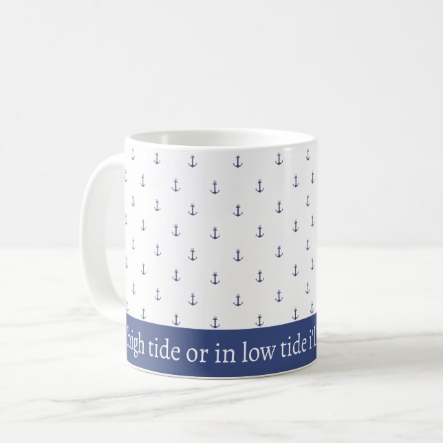 Anker weg Strand Kaffeetasse (Vorderseite Links)