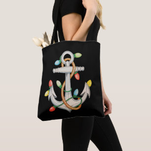 Anker Weihnachten Xmas Lichter Segelkreuzfahrtschi Tasche