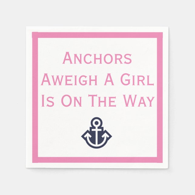 Anker wiegen ein Mädchen auf dem Weg Anker Napkins Serviette (Vorderseite)