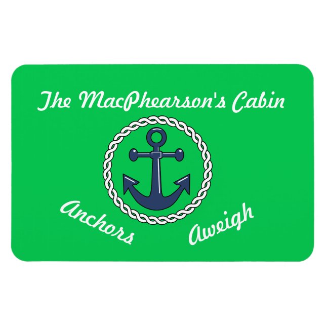 Anker wiegen grüne Stateroom-Türmarkierung grün Magnet (Horizontal)