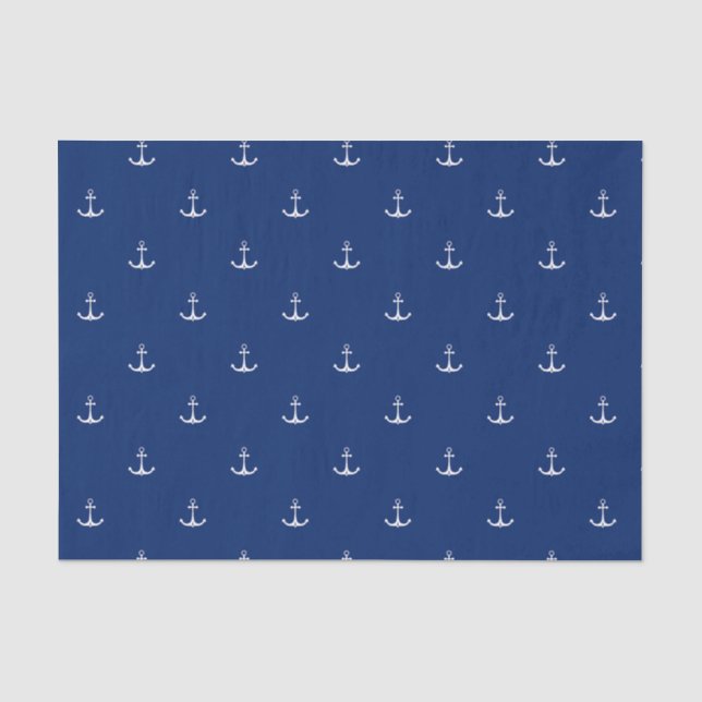 Anker zu Navy Blue Background Nautical Theme Seidenpapier (Vorderseite)