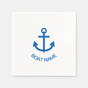 Ankerblau Personalisiert Ihr Bootname Serviette
