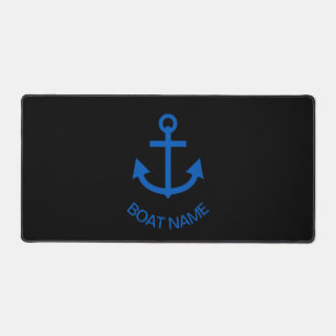 Ankerblau Personalisiert Ihr Bootsname Schwarz Schreibtischunterlage