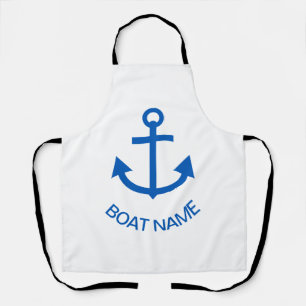 Ankerblau Personalisiert Ihr Bootsname Schwarz Schürze