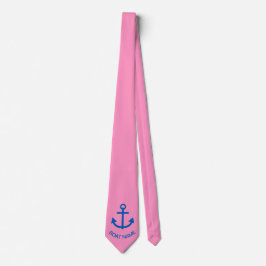 Ankerblau Personalisiert Name des Schiffes Rosa Krawatte
