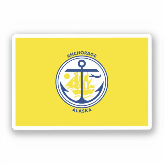 Ankerflagge, Alaska Aufkleber (Vorderseite)