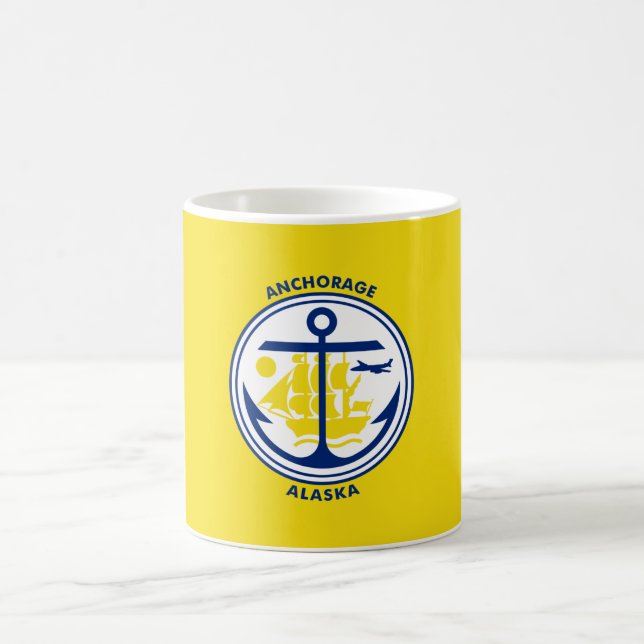 Ankerflagge (Alaska) Kaffeetasse (Mittel)