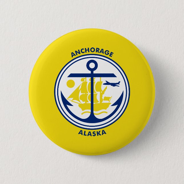 Ankerflagge, Alaska-Pinback-Taste Button (Vorderseite)