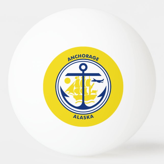 Ankerflagge, Alaska-Ping-Pong-Ball Tischtennisball (Vorderseite)