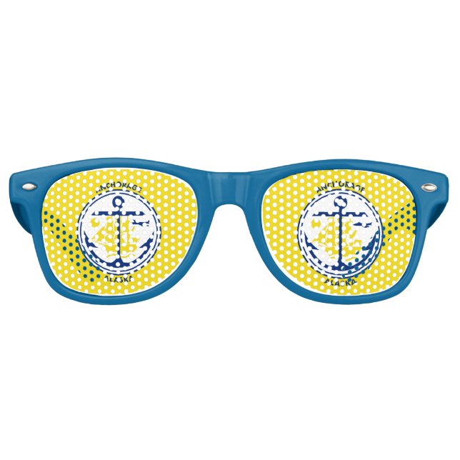 Ankerflagge, Alaska Retro-Sonnenbrille Partybrille (Vorderseite)