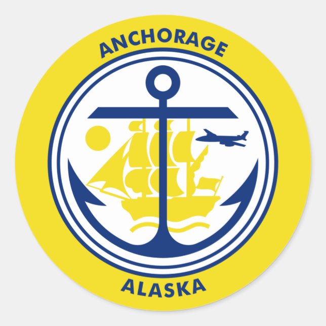 Ankerflagge, Alaska Runder Aufkleber (Vorderseite)