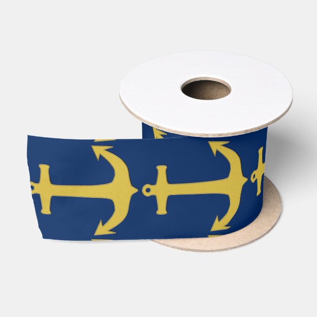 Ankergold + Ihr Hintergrund & Ihre Ideen Satinband (Spule)