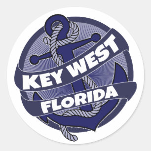 Ankerkleber für Key West Beach Florida Runder Aufkleber
