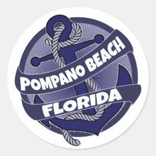 Ankerkleber für Pompano Beach Florida Runder Aufkleber