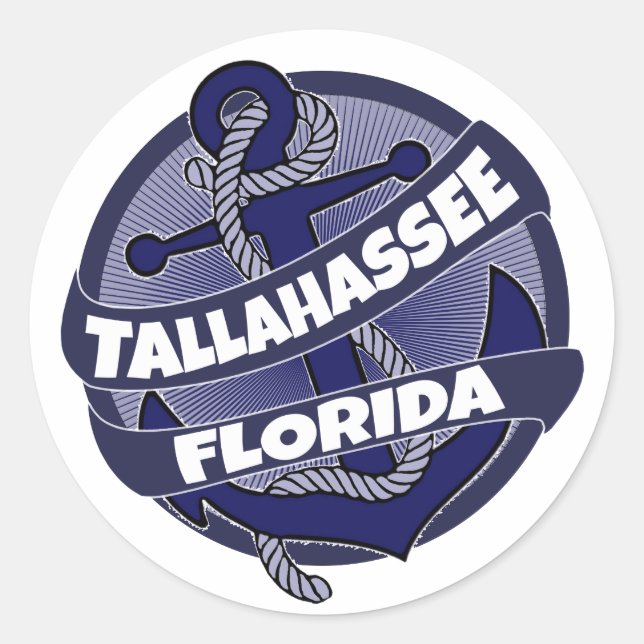 Ankerkleber Tallahassee Florida Runder Aufkleber (Vorderseite)