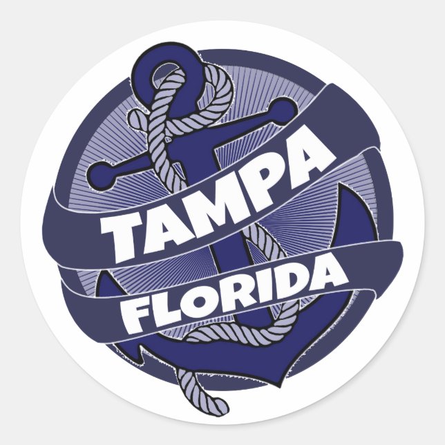 Ankerkleber Tampa Florida Runder Aufkleber (Vorderseite)