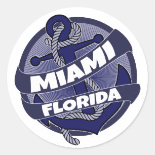 Ankerkleber von Miami Florida Runder Aufkleber