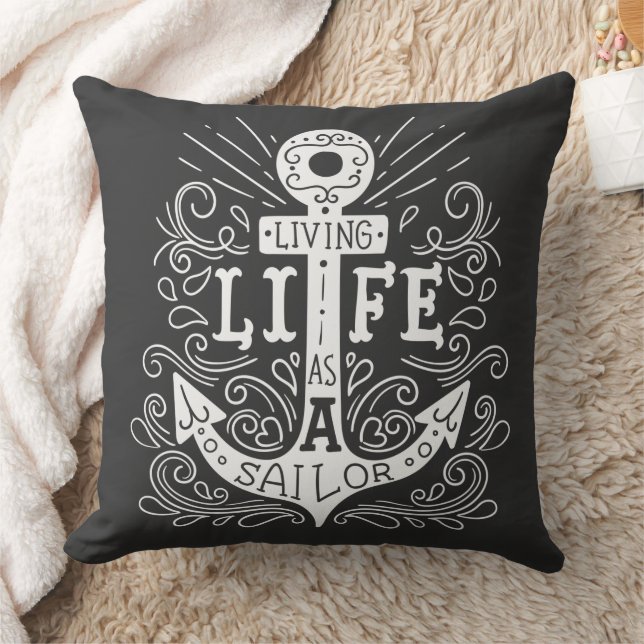 Ankerleben - Nautical Black Graphlow Pillow Kissen (Decke)
