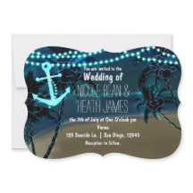 Ankerleuchten & Palmen Einladungen für Hochzeiten