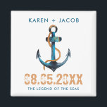 Ankermagnete für die Gastgeschenk Hochzeit von Sch Magnet<br><div class="desc">Hochzeitsvorstellungen auf nautischen Ankermagneten eines Kreuzfahrtschiffes. Passen Sie Ihre Namen,  Ihr Hochzeitstermin und Ihren Schiffsnamen an. Ein tolles Geschenk,  um Ihnen Hochzeitsgäste Zuhause zu schicken,  um sie an Ihre Hochzeitsreise zu erinnern.</div>