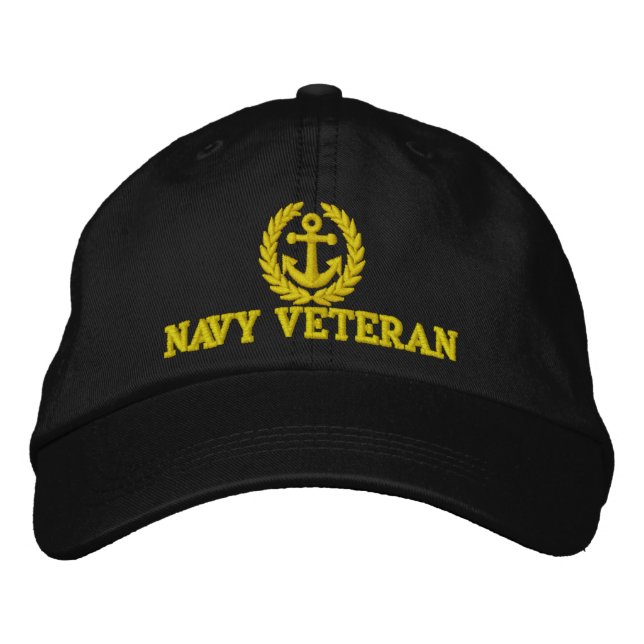 Ankermotiv der Veteranen der Marine Bestickte Baseballkappe (Vorderseite)