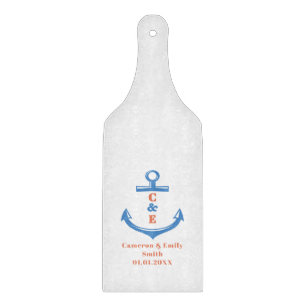 Ankerpaddel mit Monogramm Schneidebrett