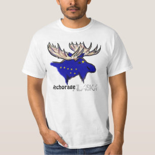 Ankerplatz Alaska lokaler Flaggenwert T-Shirt