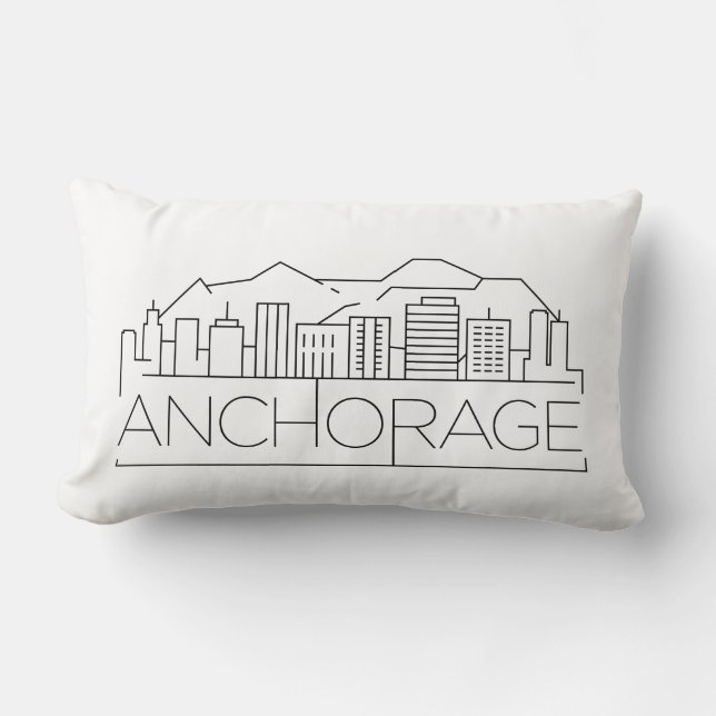 Ankerplatz, Alaska Skyline Lumbar Kissen (Vorderseite)