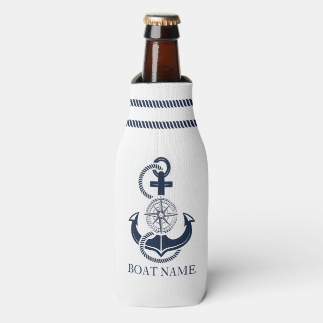 Ankerplatz für nautisches blaues Boot Flaschenkühler (Flaschenvorderseite)