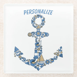 Ankerplatz Wasserschiff Ungewöhnlicher Leuchtturm Glasuntersetzer