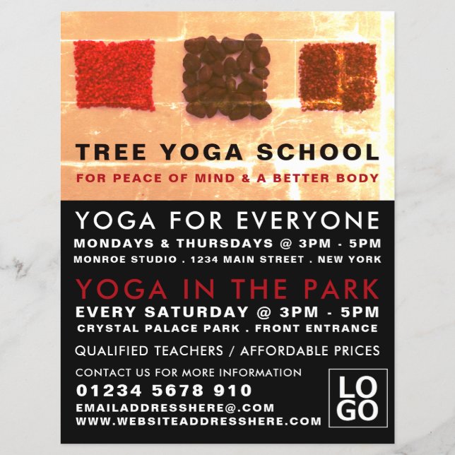 Ankerplätze, Werbung für die Yoga-Klasse Flyer (Vorne)
