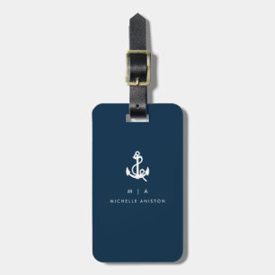Ankerschiff für Schiffe der Marine   Monogramm Cus Gepäckanhänger