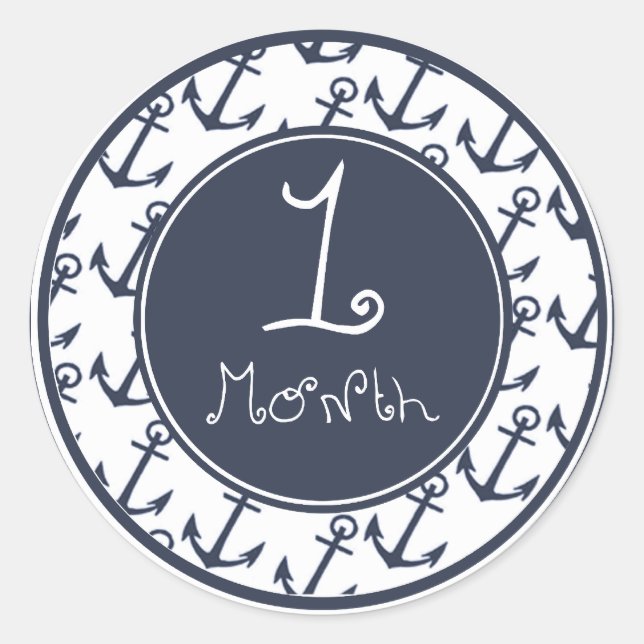 Ankersticker für 1 Monat Runder Aufkleber (Vorderseite)