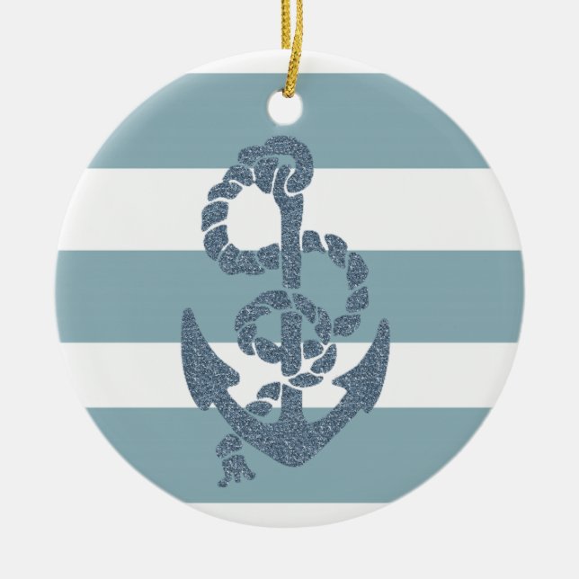 Ankerstift für Nautische Streifen Keramik Ornament (Vorne)