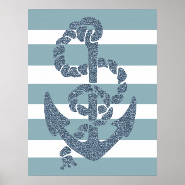 Ankerstift für Nautische Streifen Poster (Vorne)