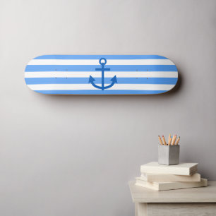 Ankerstreifen blau und weiß skateboard